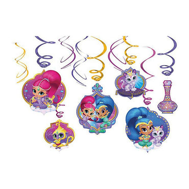 Shimmer and Shine Swirl Decoration 6pcs Decorations - Party Centre