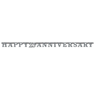 Silver Anniversaries Letter Banner Decorations - Party Centre