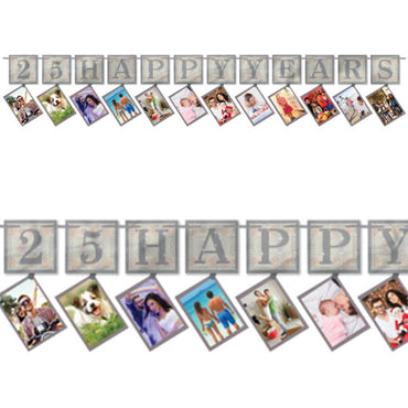 Silver Anniversaries Photo Garland Decorations - Party Centre