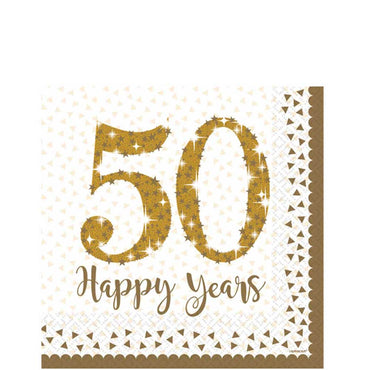 Gold Anniversaries Lunch Tissue 16pcs