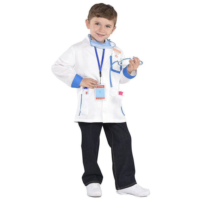 Fancyclub Doctor Coat For Kids | White Color Lab Coat with Stethoscope,  Mask and Injection | Fancy Dress Competition, (2-3 year, 3 Pocket Doctor  Coat) : Amazon.in: Toys & Games