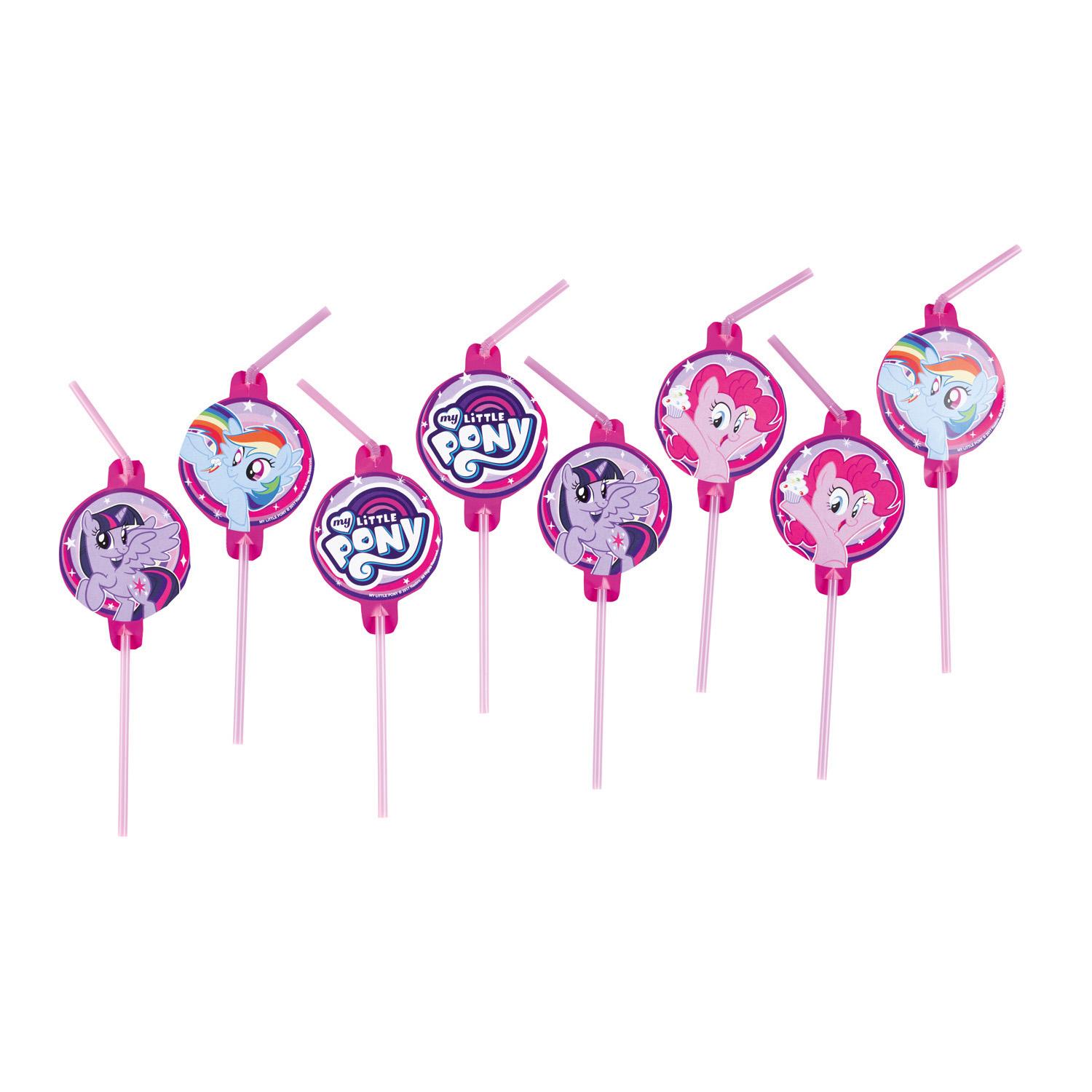 My Little Pony Drinking Straws 24cm,8pcs Candy Buffet - Party Centre