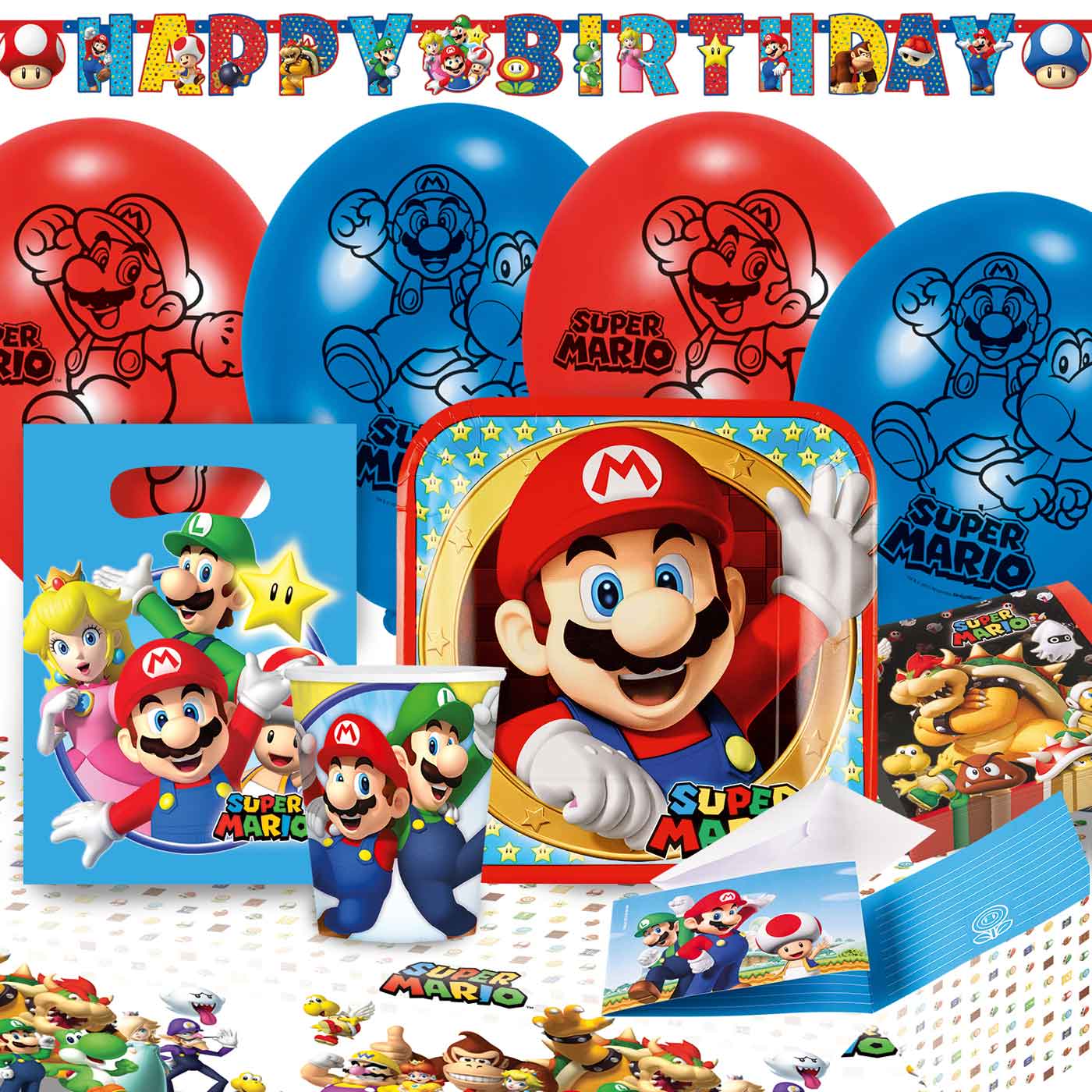 Super Mario Party Set 60pcs Kits - Party Centre