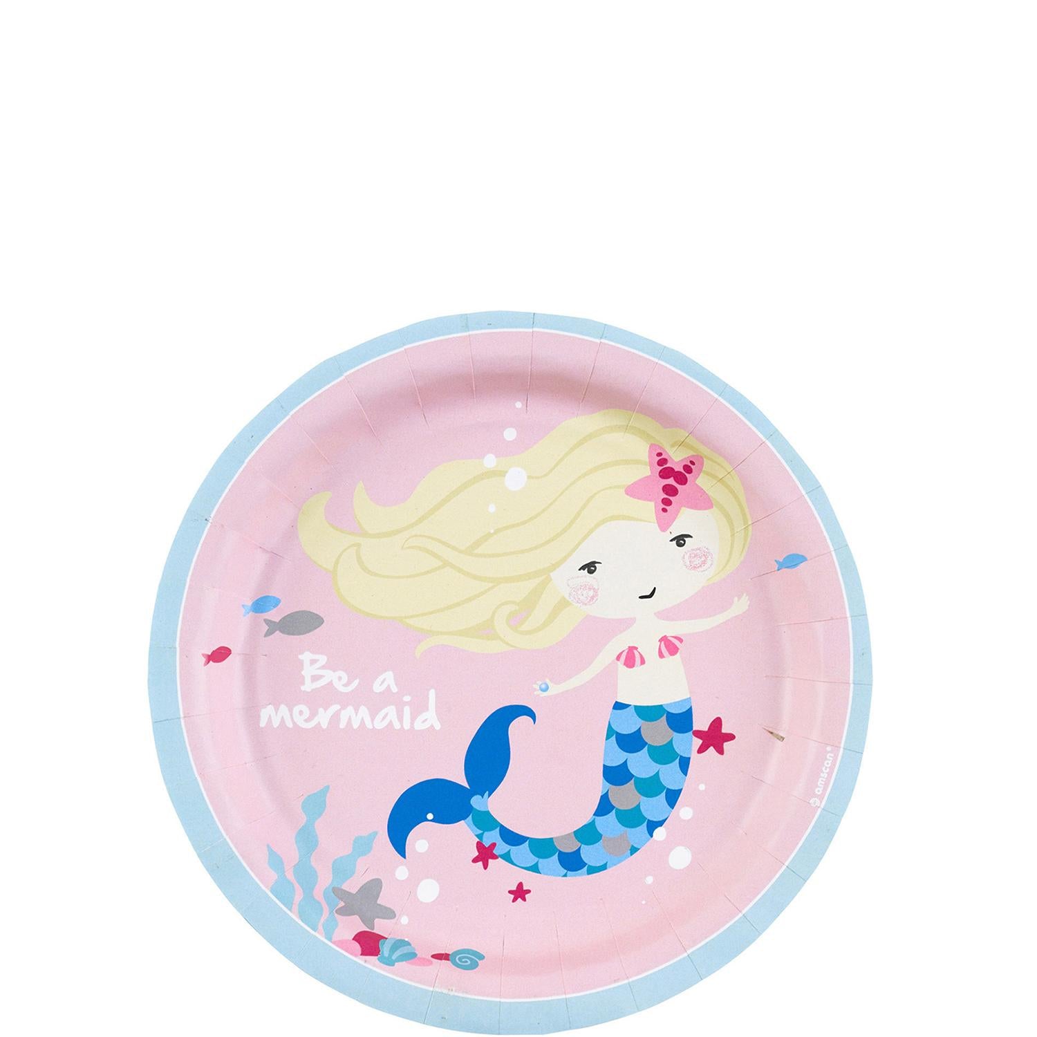 Be A Mermaid Paper Plates 7in, 8pcs Printed Tableware - Party Centre