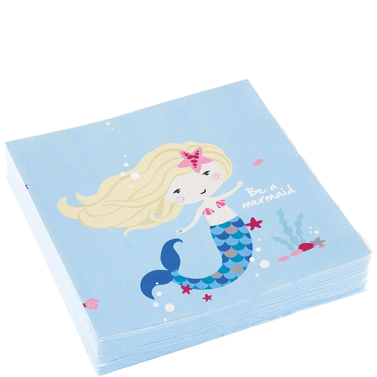 Be A Mermaid Lunch Tissues 20pcs Printed Tableware - Party Centre