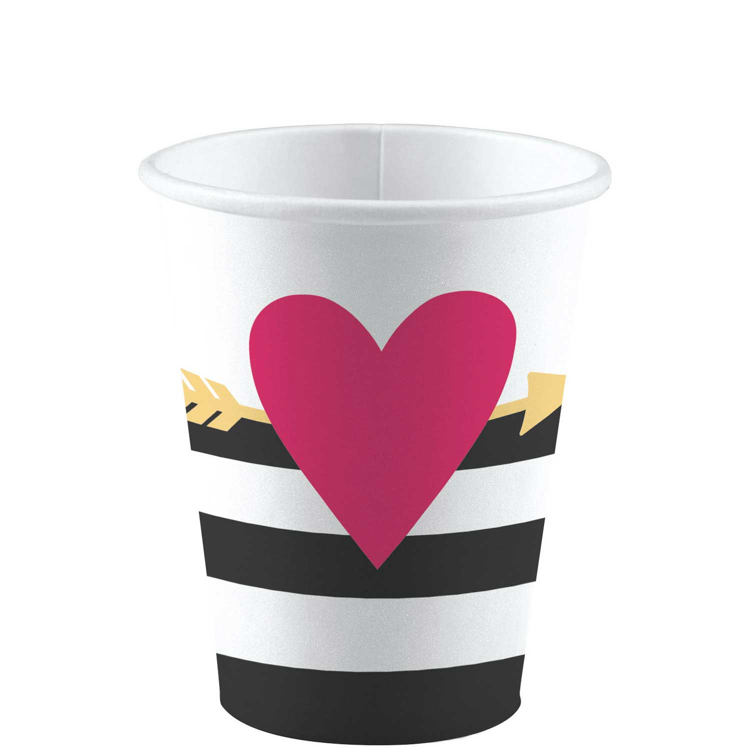 Everyday Love Big Heart Paper Cups 8pcs Printed Tableware - Party Centre