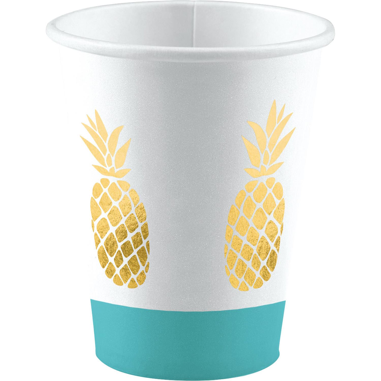 Pineapple Vibes Paper Cups 8oz, 8pcs Printed Tableware - Party Centre