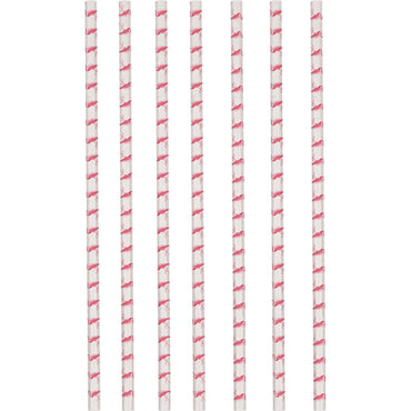 Flamingo Paradise Paper Straws 12pcs Candy Buffet - Party Centre