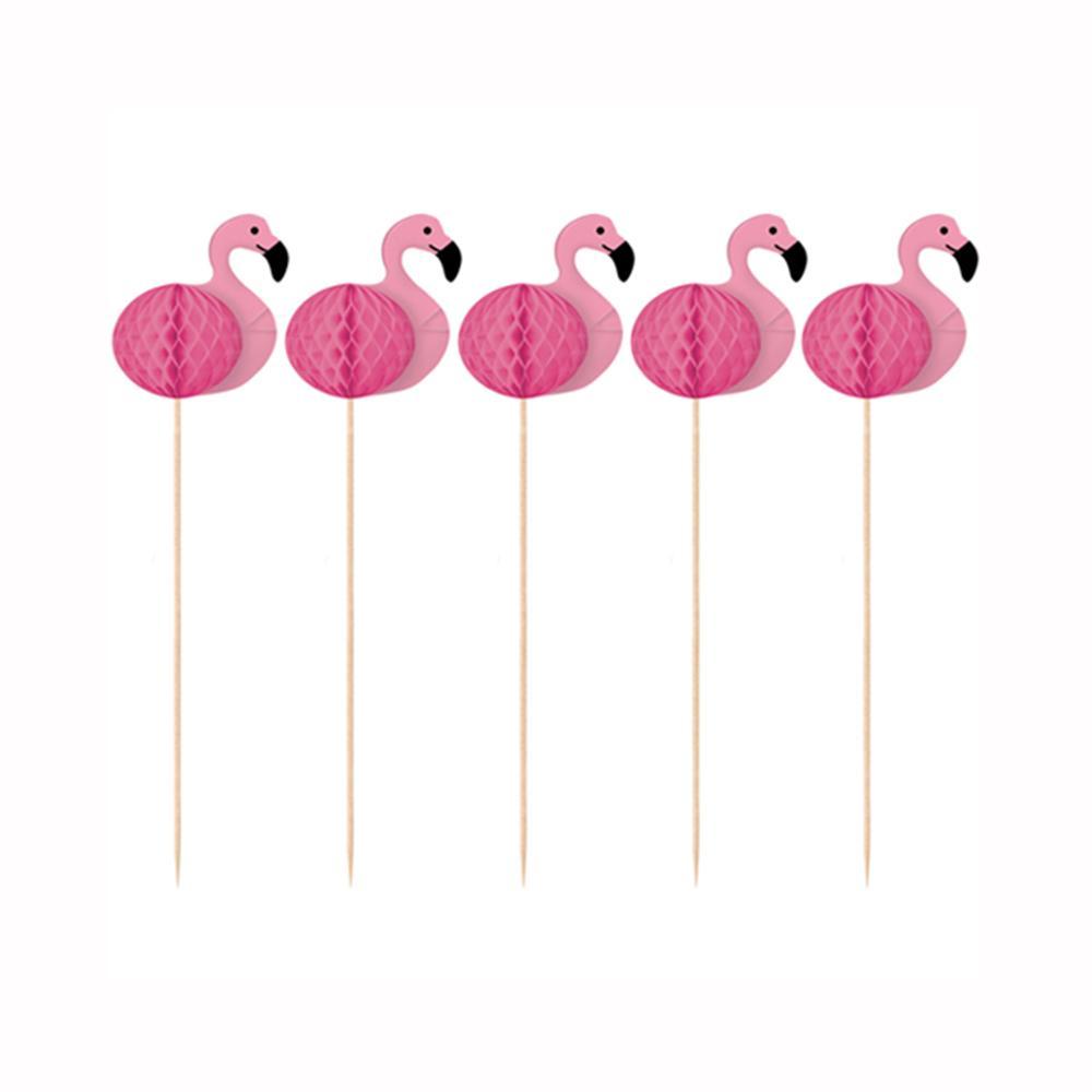 Flamingo Paradise Decorating Picks 10pcs Party Accessories - Party Centre