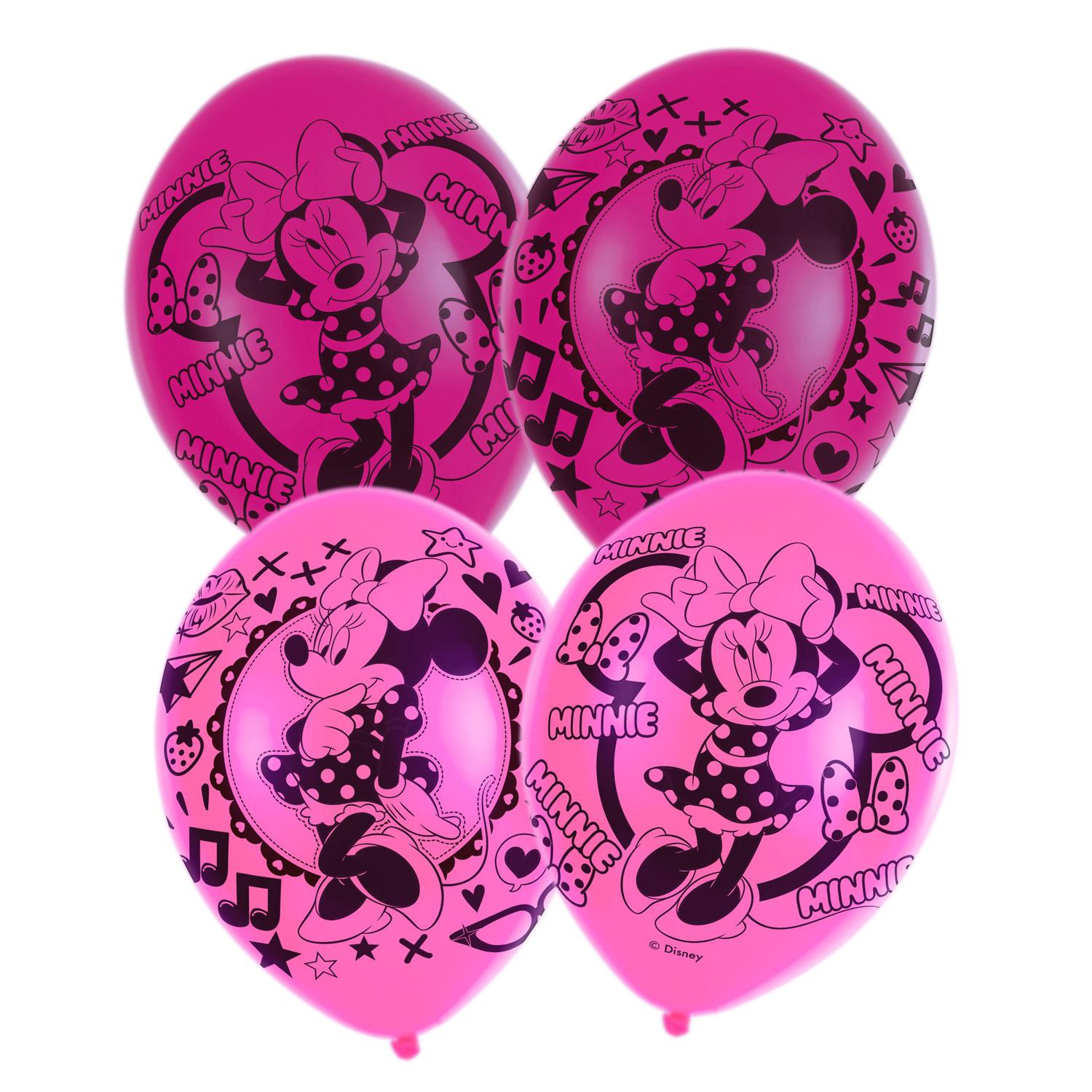 Minnie Mouse Latex Balloons 11in, 6pcs Balloons & Streamers - Party Centre