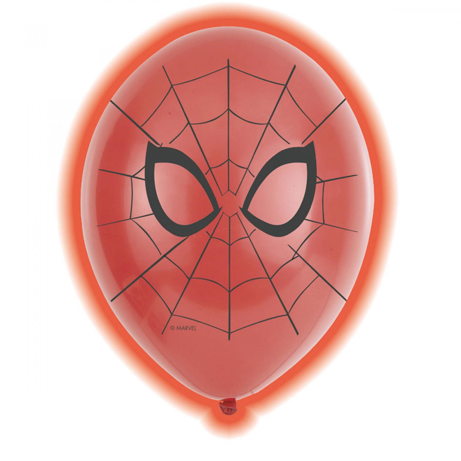 Spider-Man  LED Latex Balloons 11in, 5pcs Balloons & Streamers - Party Centre