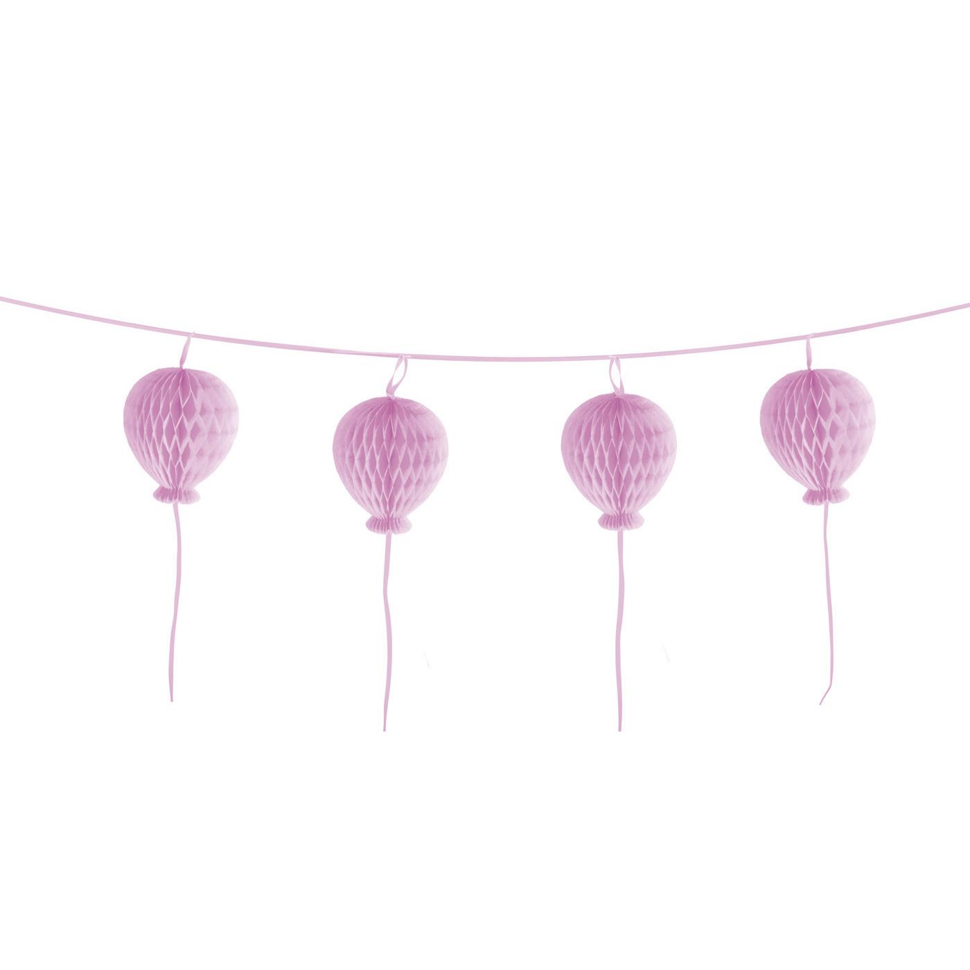 Pastel Pink Happy Birthday Honeycomb Ball Decorations - Party Centre