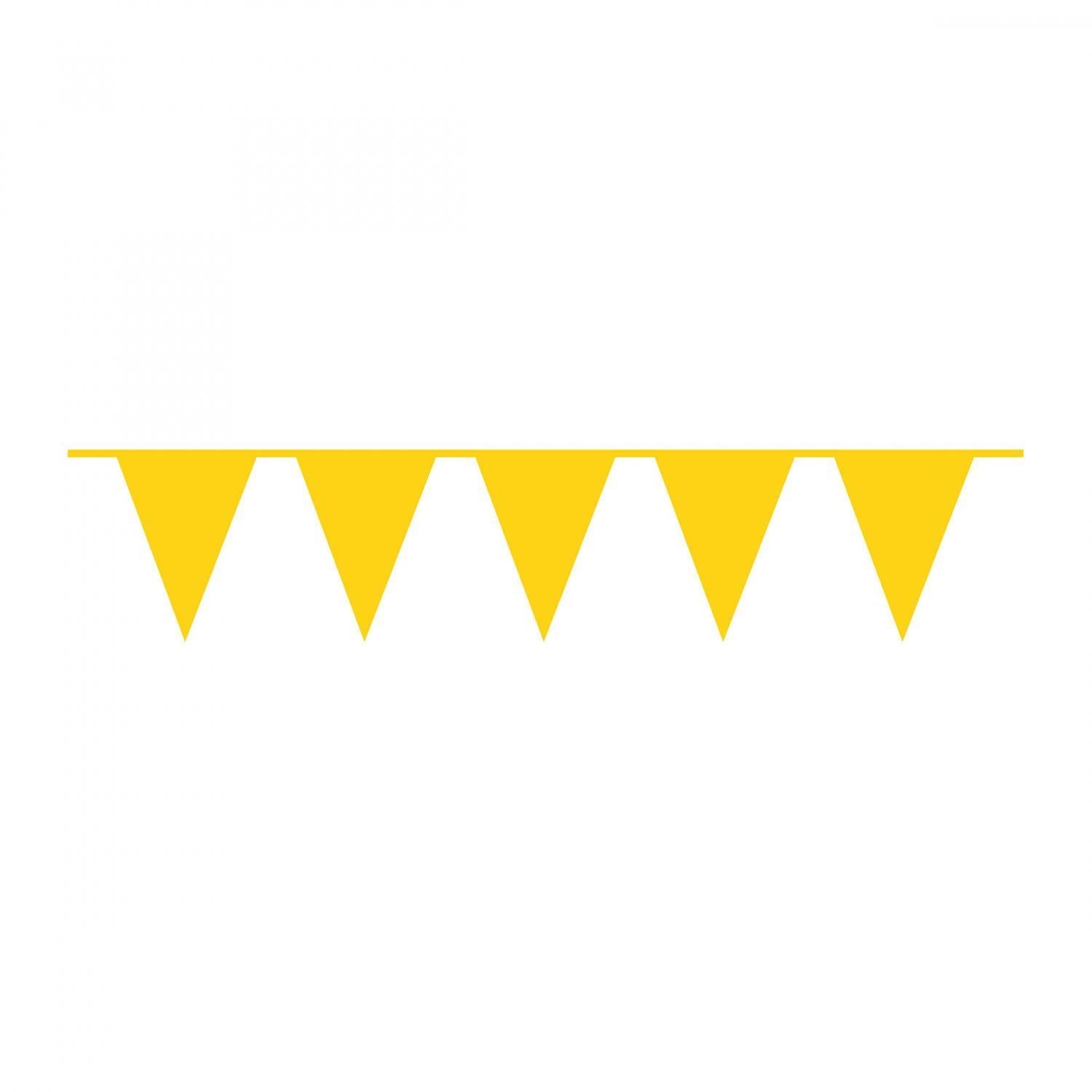 Yellow Pennant Banner Plastic 10m Decorations - Party Centre