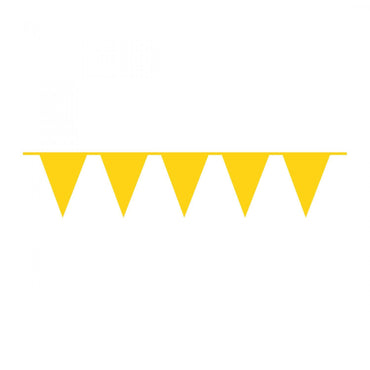 Yellow Pennant Banner Plastic 10m Decorations - Party Centre