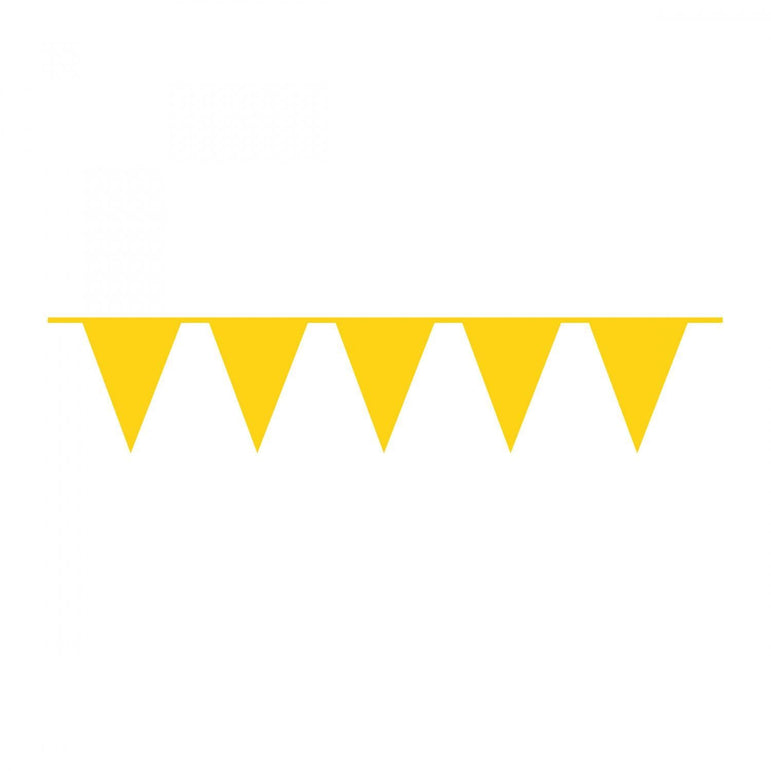 Yellow Pennant Banner Plastic 10m Decorations - Party Centre