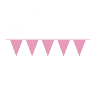 Bright Pink Pennant Banner Plastic 10m Decorations - Party Centre