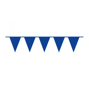 Bright Royal Blue Pennant Banner Plastic 10m Decorations - Party Centre