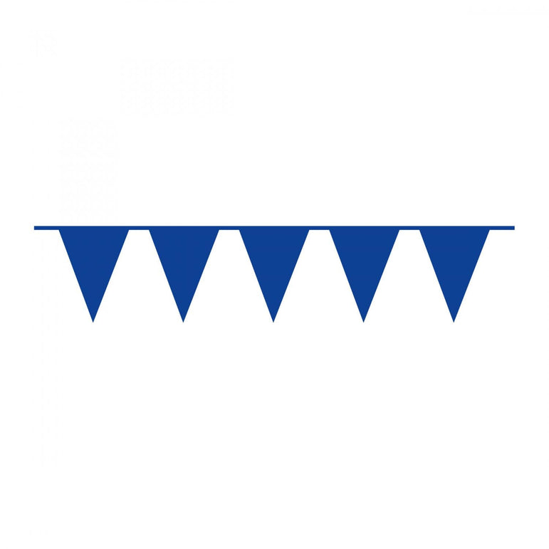 Bright Royal Blue Pennant Banner Plastic 10m Decorations - Party Centre