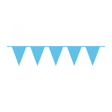 Caribbean Blue Pennant Banner Plastic 10m Decorations - Party Centre