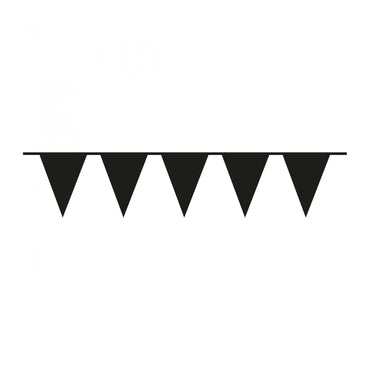 Black Pennant Banner Plastic 10m Decorations - Party Centre