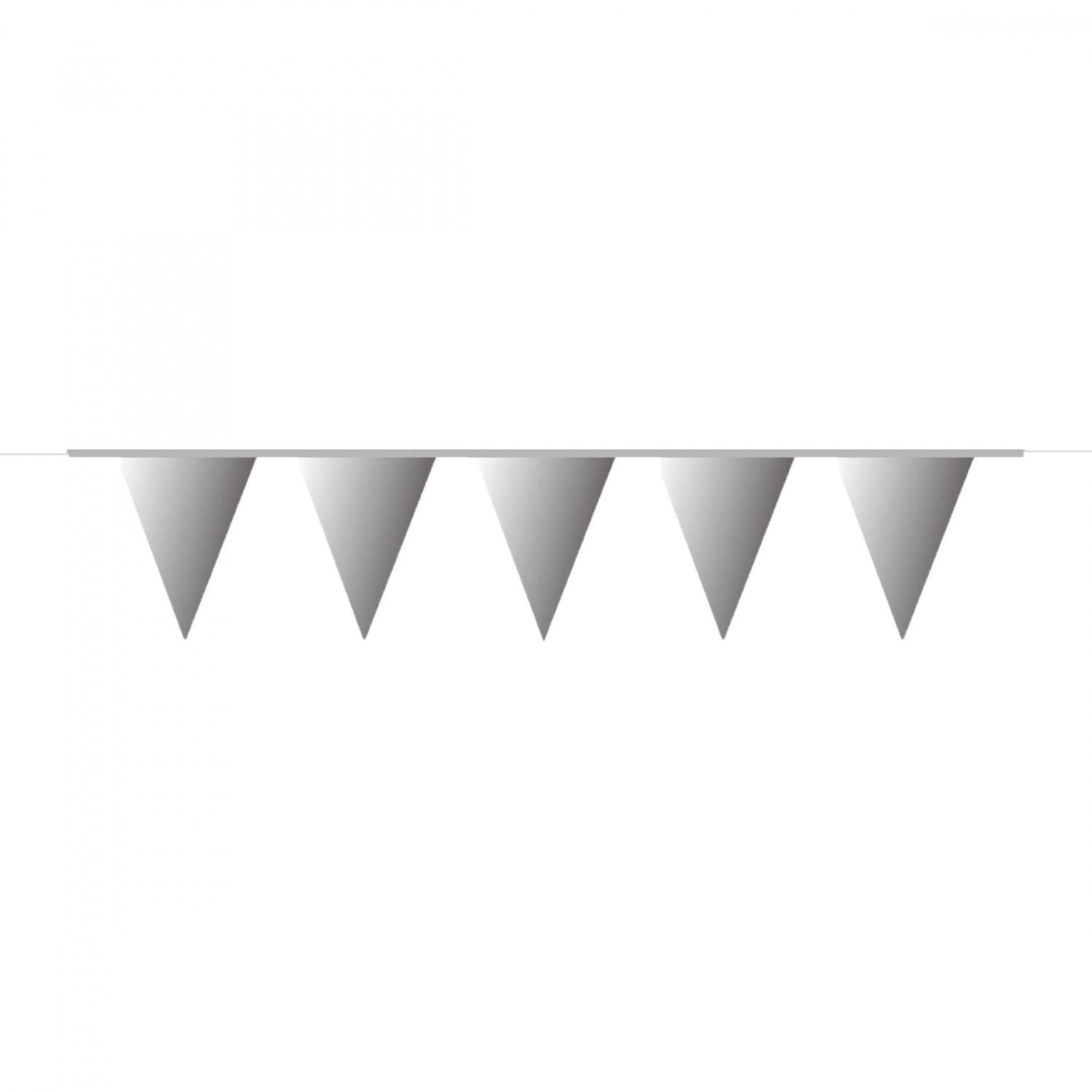 Silver Pennant Banner Plastic 10m Decorations - Party Centre