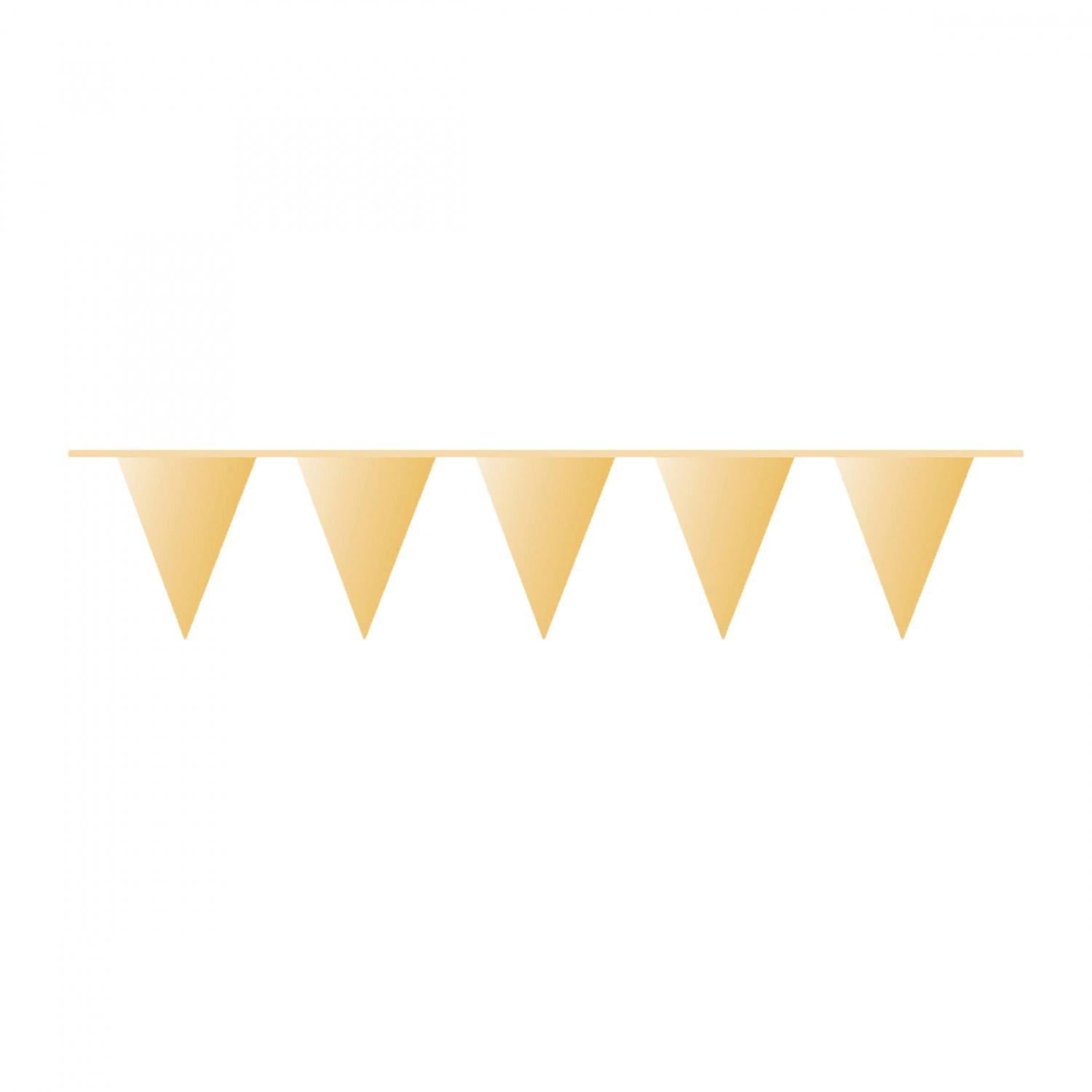 Gold Pennant Banner Plastic 10m Decorations - Party Centre