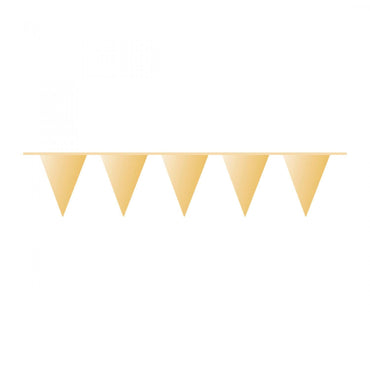 Gold Pennant Banner Plastic 10m Decorations - Party Centre