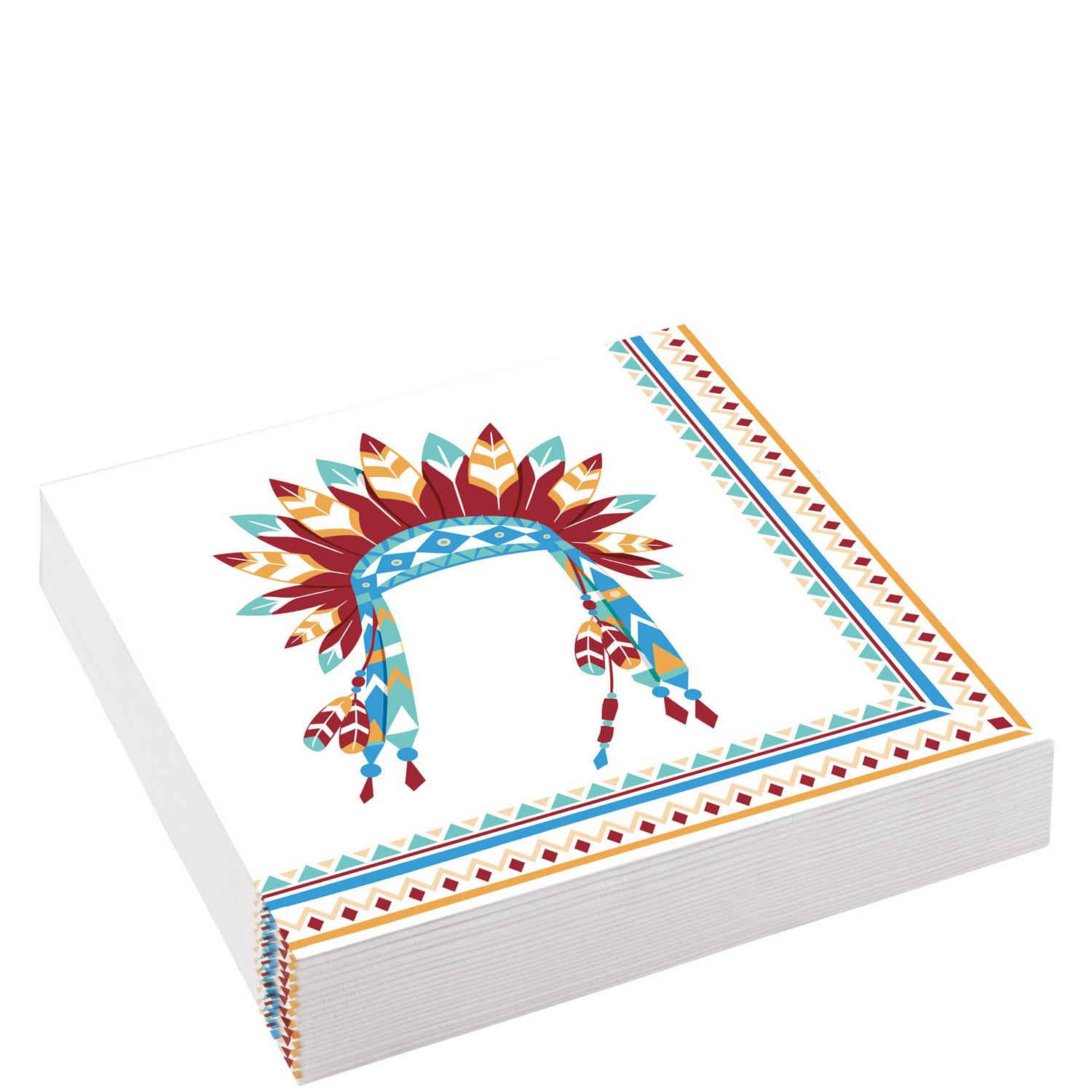 Tepee & Tomahawk Lunch Tissues 20pcs Printed Tableware - Party Centre