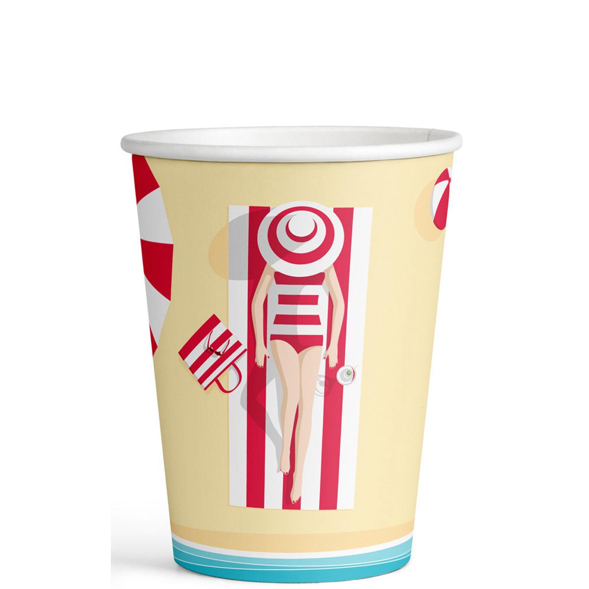 Summer Stories Paper Cups 9oz, 8pcs Printed Tableware - Party Centre