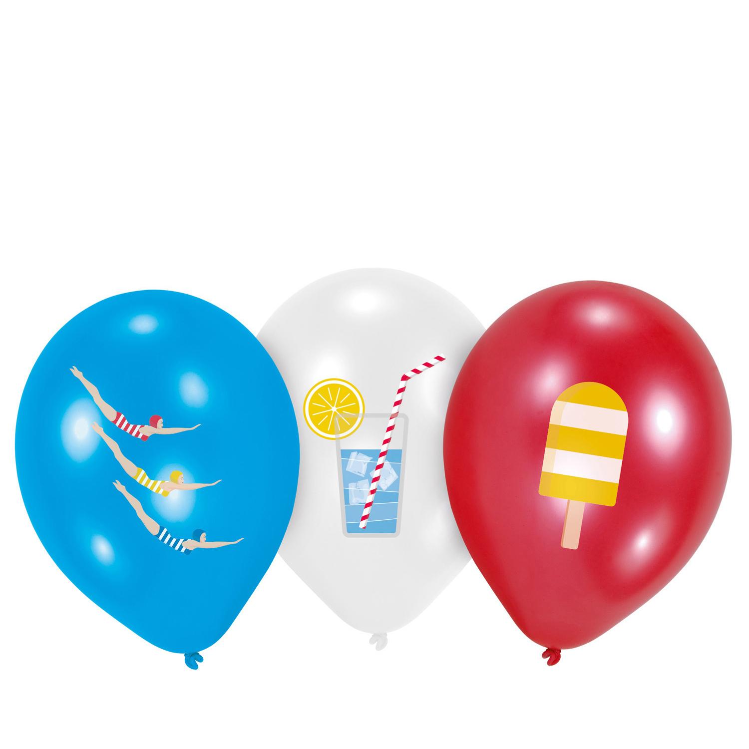 Summer Stories 4c Latex Balloons 11in, 6pcs Balloons & Streamers - Party Centre