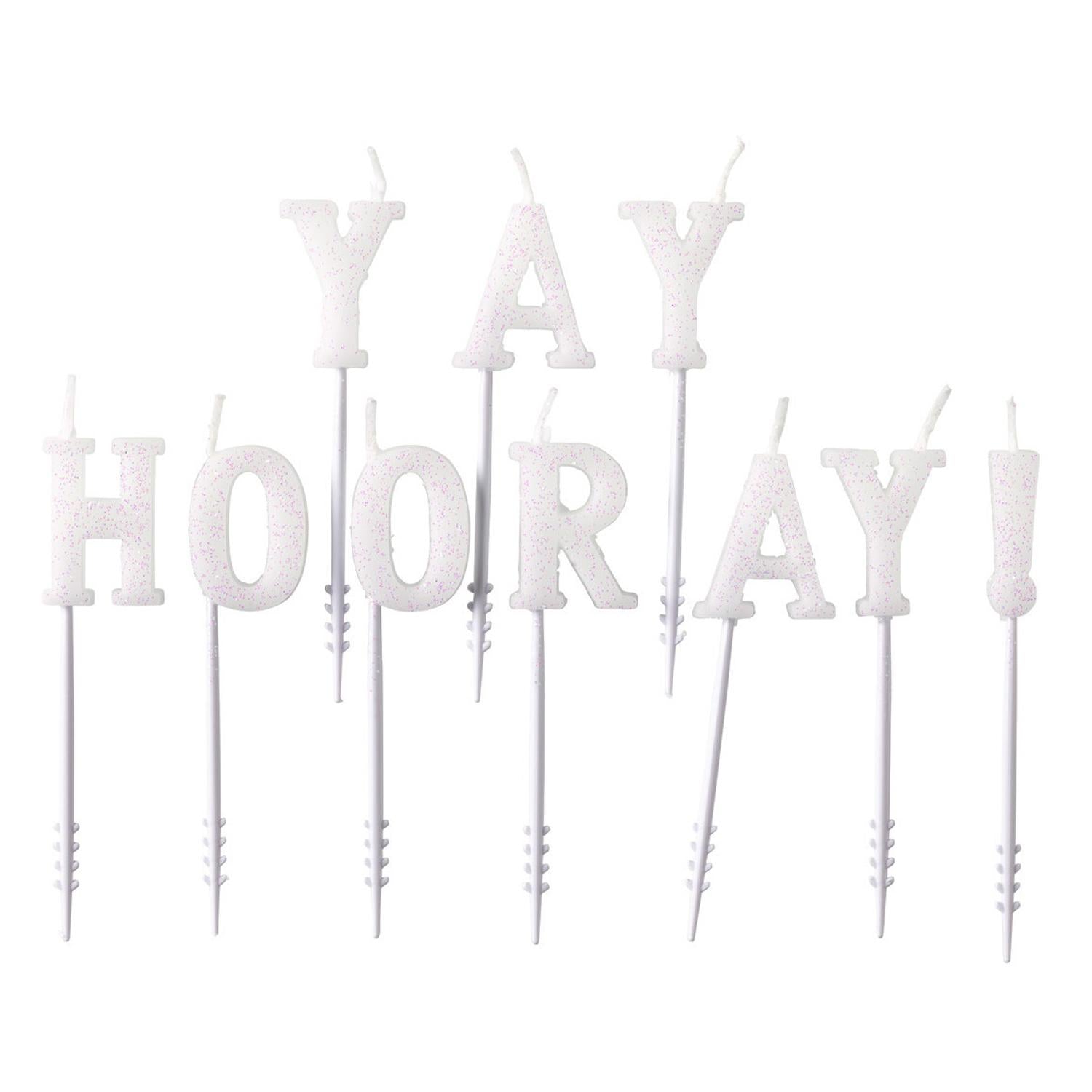 YAY HOORAY! Glitter Candles Set Party Accessories - Party Centre