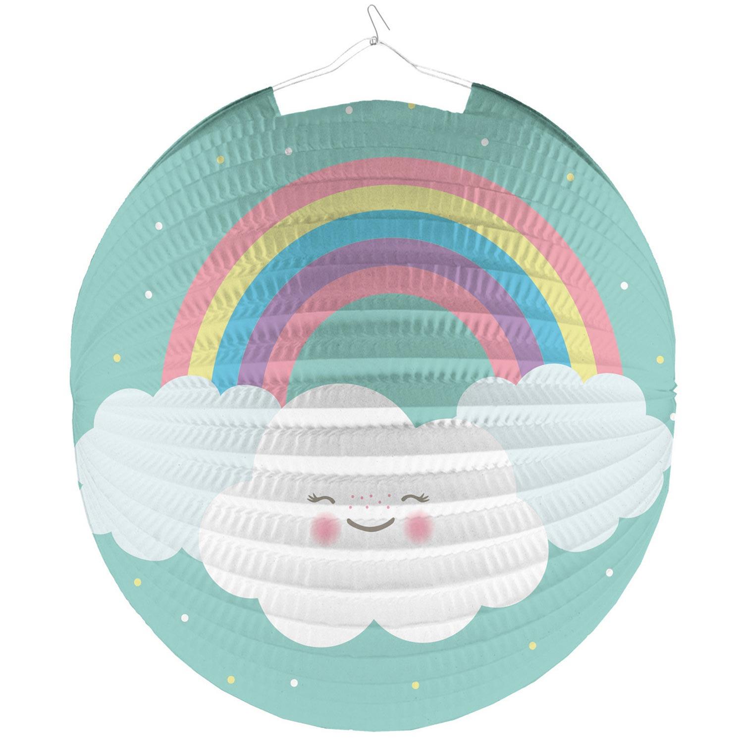 Rainbow & Cloud Paper Lantern 25cm Decorations - Party Centre