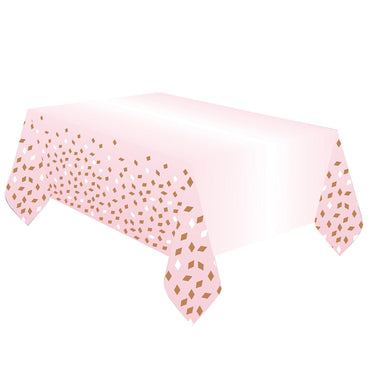Rose Gold Birthday Paper Tablecover Printed Tableware - Party Centre