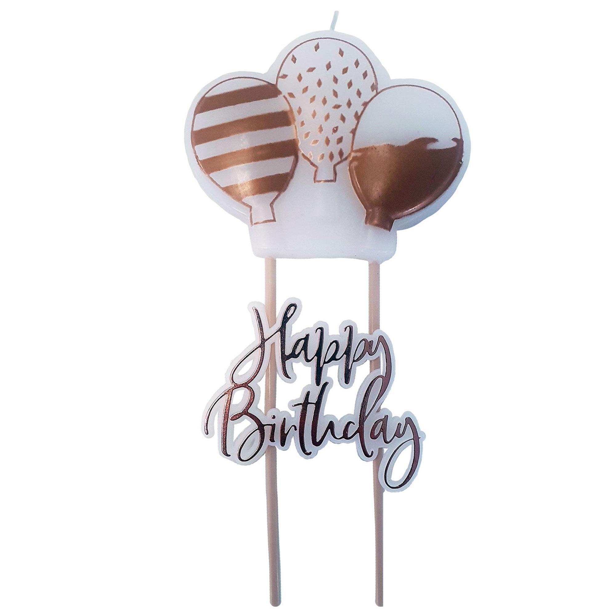Rose Gold Birthday Pick Candle Party Accessories - Party Centre