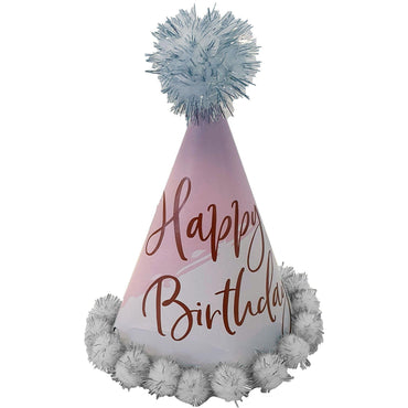 Rose Gold Birthday Party Hat 20cm Party Accessories - Party Centre