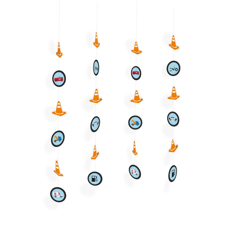 On The Road Paper String Decoration 4pcs Decorations - Party Centre