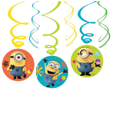 Despicable Me Swirl Decorations 6pcs Decorations - Party Centre
