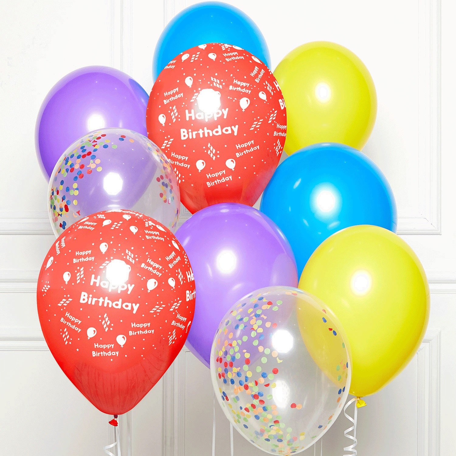 Multicolor Happy Birthday DIY Latex Balloon Kits 10pcs