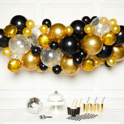 Black Gold and Silver DIY Garland Balloon Kits 66pcs