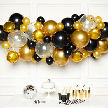Black Gold and Silver DIY Garland Balloon Kits 66pcs