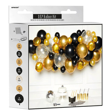 Black Gold and Silver DIY Garland Balloon Kits 66pcs