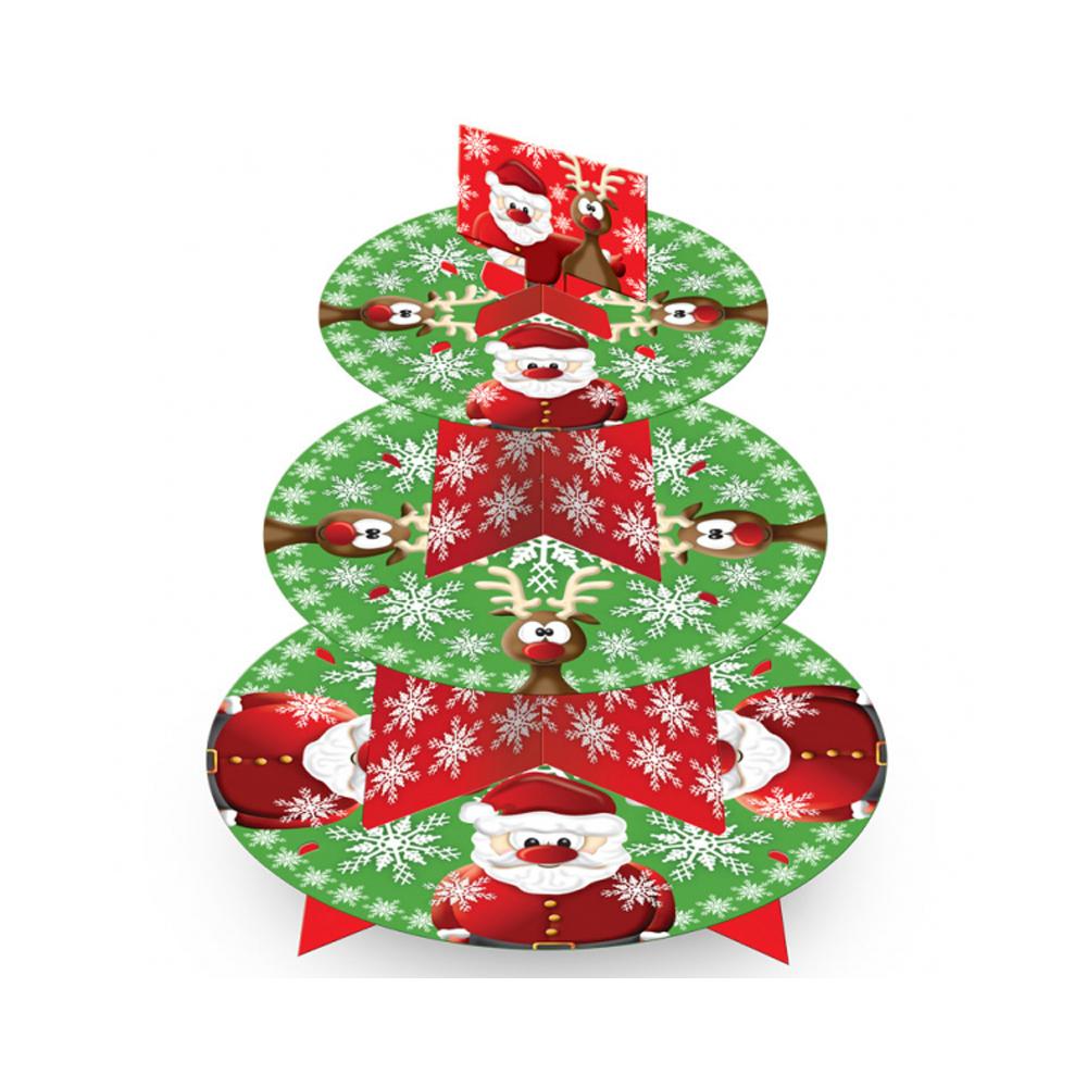Christmas 3 Tier Cake Stand Party Accessories - Party Centre