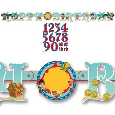 Jake & The Neverland Pirates Add An Age Letter Banner Decorations - Party Centre