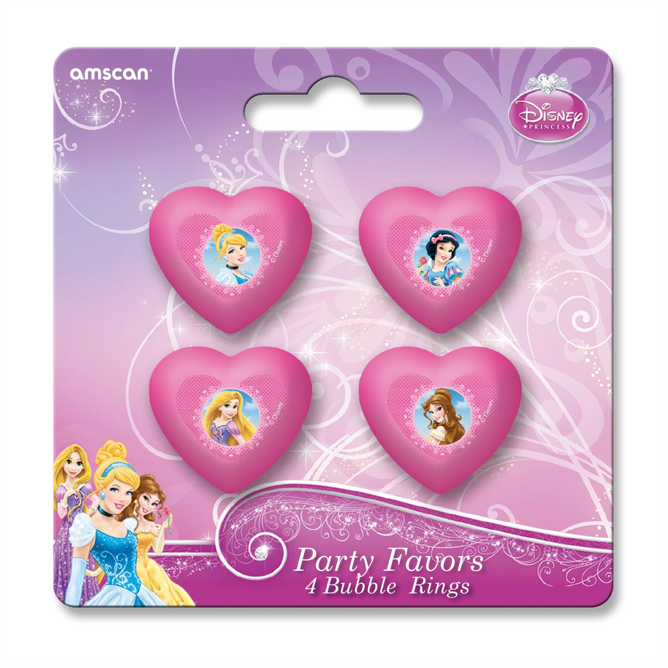 Disney Princess Sparkle Ring Favors 4pcs Party Favors - Party Centre