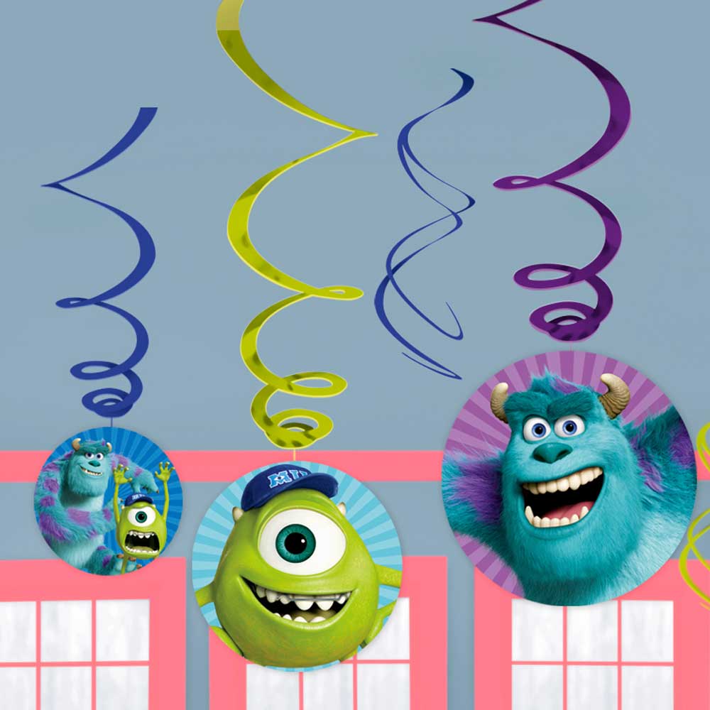 Monsters University Swirl Decorations 6pcs Decorations - Party Centre