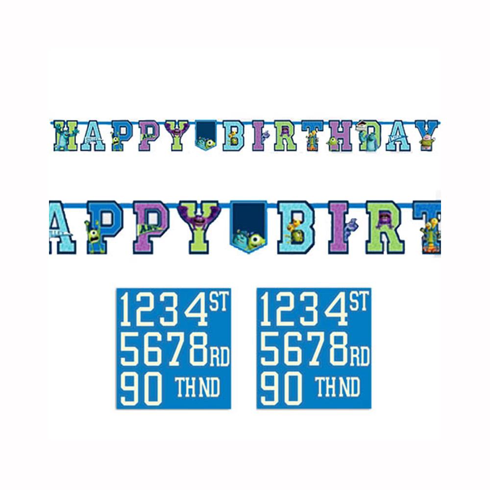 Monsters University Add An Age Letter Banner Decorations - Party Centre