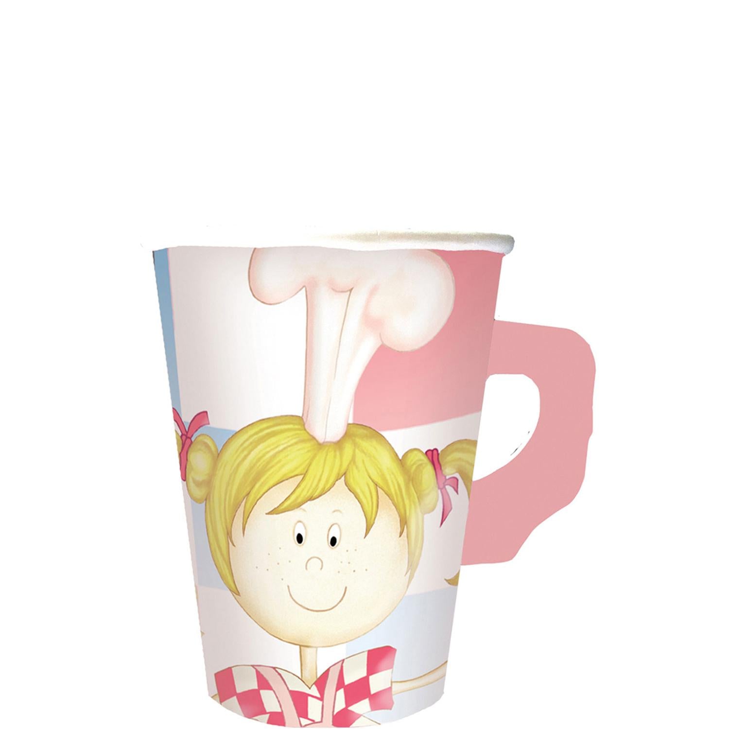 Little Cooks Paper Cups with Handle 8pcs Printed Tableware - Party Centre