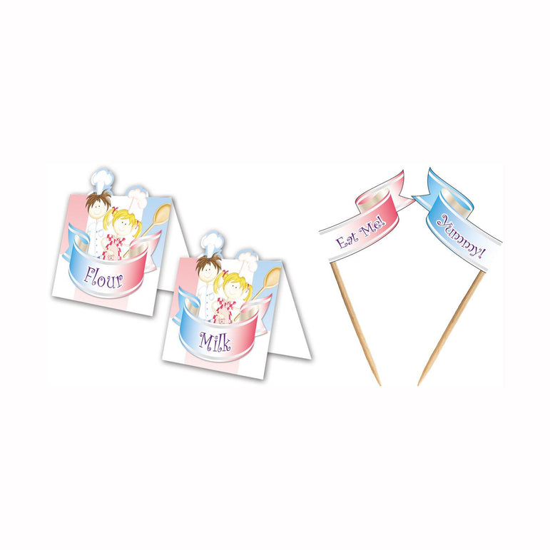Little Cooks Name Picks 24pcs Party Accessories - Party Centre