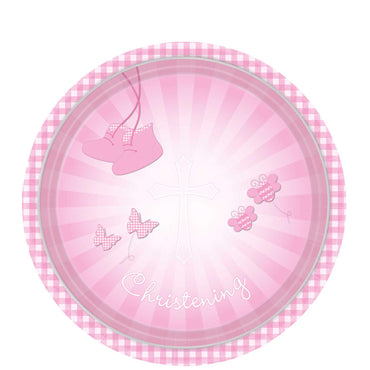 Pink Booties Dinner Plates 9in, 8pcs Printed Tableware - Party Centre