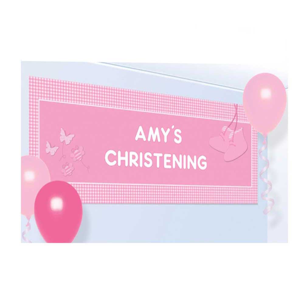 Pink Booties Personalised Banner Decorations - Party Centre